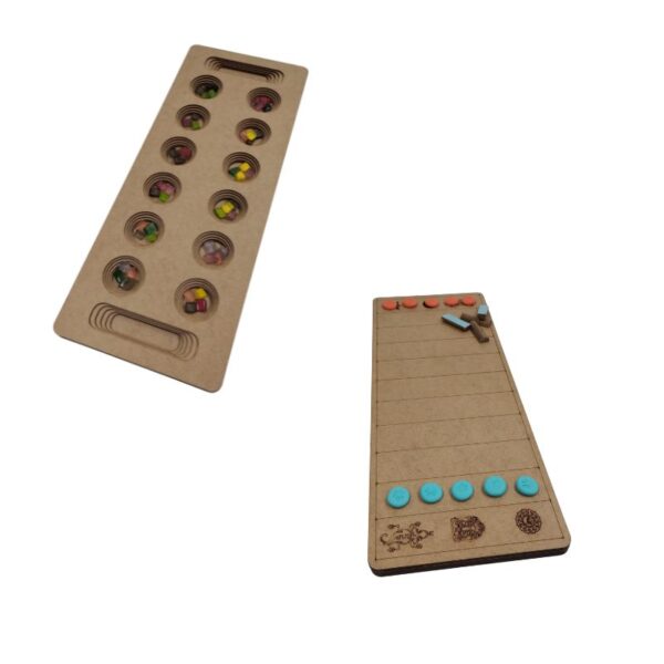 Um tabuleiro dois jogos. Mancala e Puloc